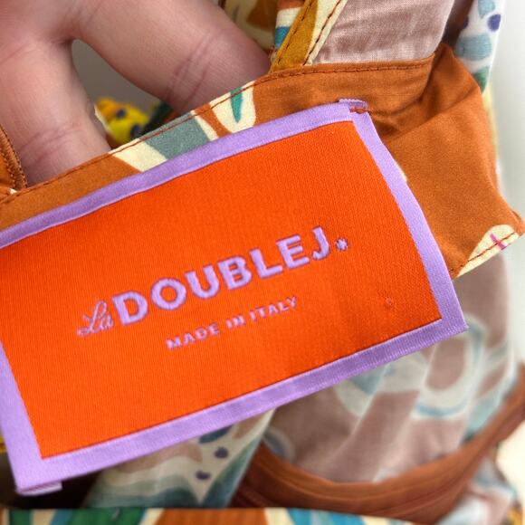 LA DOUBLEJ Scarlett Floral Tiered Maxi Dress Lily Orange Floral Sz XL {KK21} - Picture 12 of 14